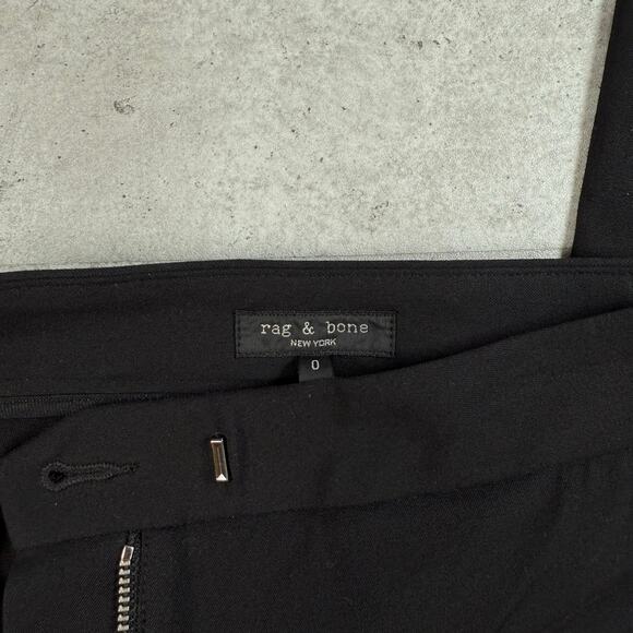 Rag & Bone Rebecca zip cuff slim leg pants in black stretch cotton blend size 0 - Picture 6 of 9